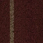 Burgundy loop carpet tile with tan stripe accent